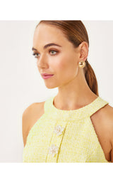 Margarete Skirted Romper - Finch Yellow Chic Chick Boucle