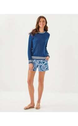 Brockton Crew Neck Sweater - Starlight Navy x Coconut Tipping