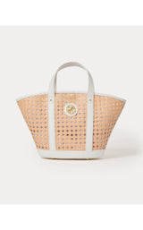 Mini Wintour Cane Tote - Sand Bar X Resort White