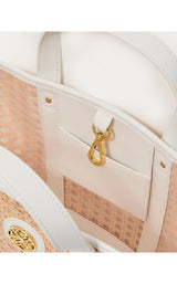 Mini Wintour Cane Tote - Sand Bar X Resort White