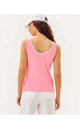 Gabbie Crochet Trimmed Knit Top - Conch Shell Pink