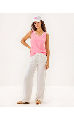 Gabbie Crochet Trimmed Knit Top - Conch Shell Pink