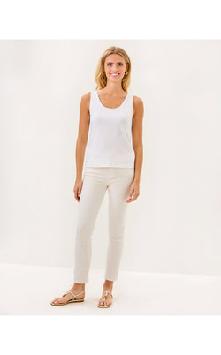 Gabbie Crochet Trimmed Knit Top - Resort White