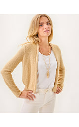 Faretta Cardigan - Wicker Tan Metallic