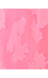 Clairabel Maxi Dress - Rousseau Pink Coral Swirl Poly Crepe