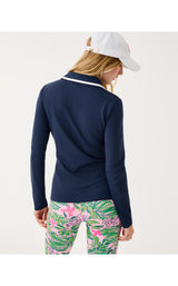 UPF50+ Frida Half Zip Long Sleeve Polo - Low Tide Navy