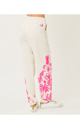 30" Silvie Embroidered Jogger - Coconut Safari Social Embroidery Pant