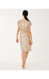 Aylin Sequin Midi Dress - Gold Metallic Treasure Box Sequin Knit