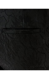 27" Jarrae Jacquard High Rise Crop Flare Pant - Noir Exploded Flower Stretch Jacquard