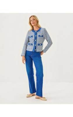 Ascena Boucle Jacket - Tangier Teal Ocean Deep Lurex Boucle