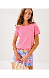 Clairmont Crochet Trimmed Knit Top - Rousseau Pink