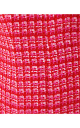 Enya Boucle Dress - Cranberry Red Fiesta Boucle