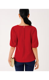 Ethenia Knit Top - Cranberry Red