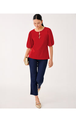 Ethenia Knit Top - Cranberry Red