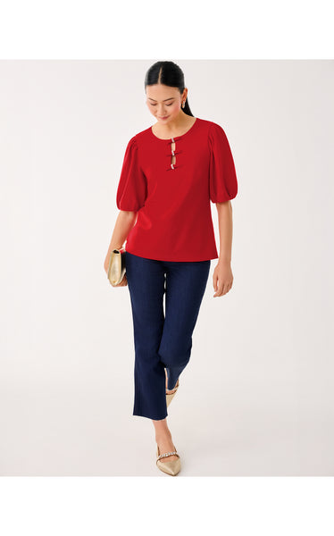 Ethenia Knit Top - Cranberry Red