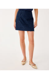 Kels Boucle Mini Skirt - Low Tide Navy After Party Lurex Boucle