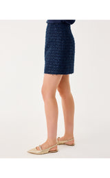 Kels Boucle Mini Skirt - Low Tide Navy After Party Lurex Boucle