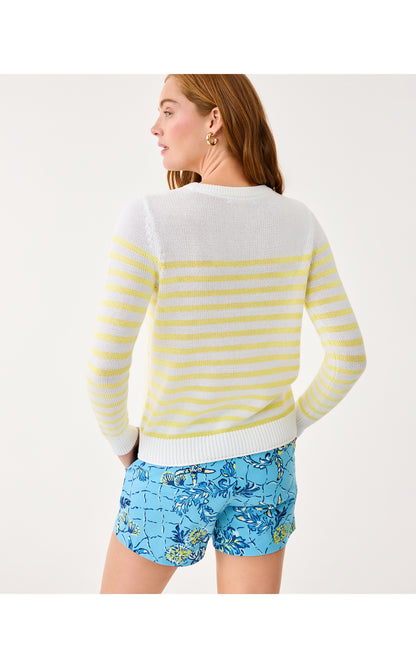 Kelsa Sweater - Resort White Stay Sunny Embroidery