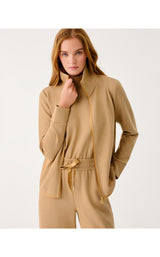 UPF50+ Basque Full Zip Jacket - Heathered Iced Latte