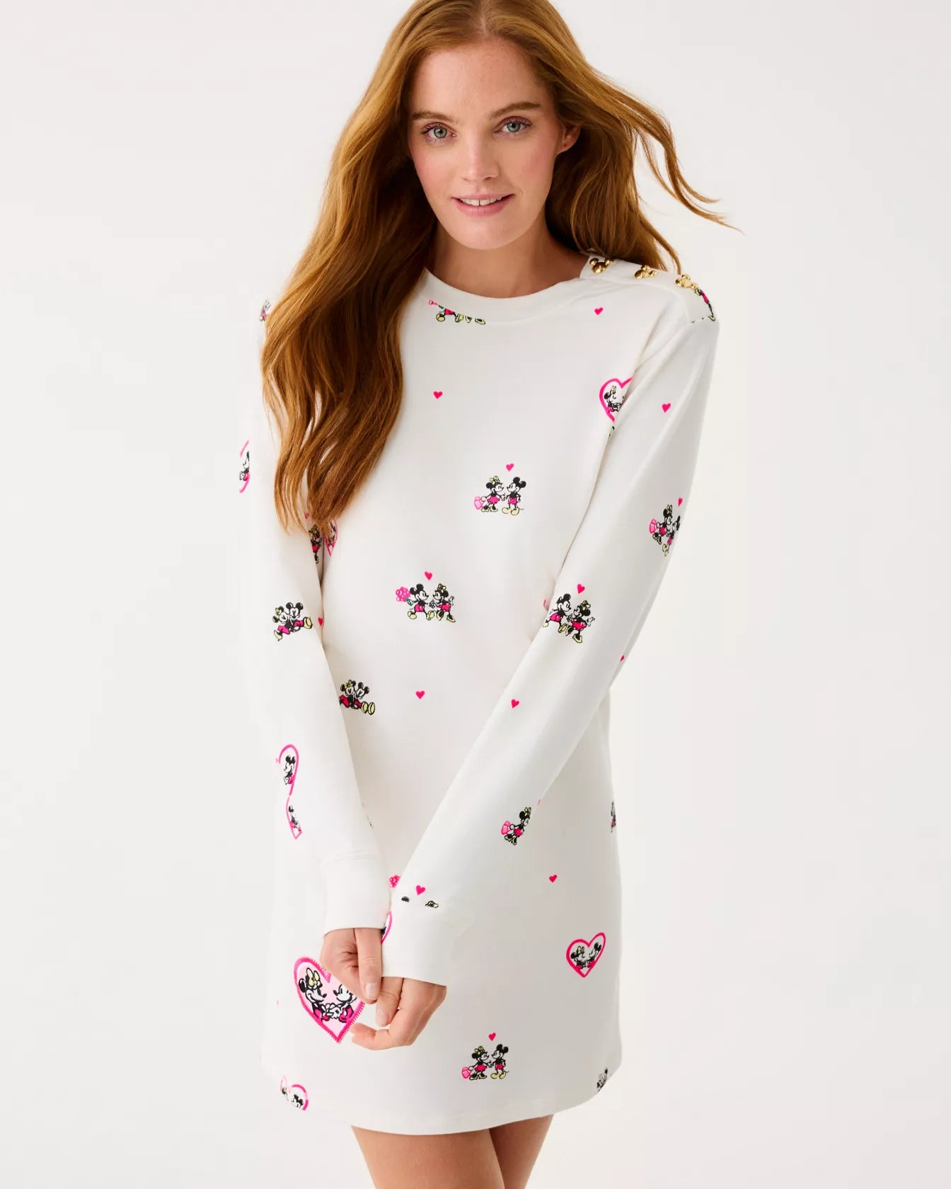 Ballad Long Sleeve Dress - Coconut Disney Half Drop