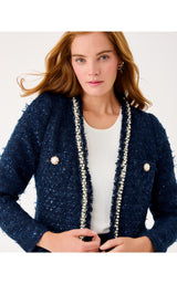 Neoma Boucle Jacket - Low Tide Navy After Party Lurex Boucle