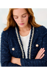 Neoma Boucle Jacket - Low Tide Navy After Party Lurex Boucle