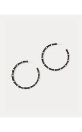 Bamboo Forrest Hoop Earrings - Noir