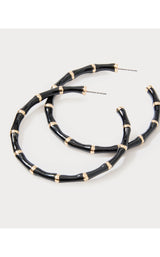 Bamboo Forrest Hoop Earrings - Noir