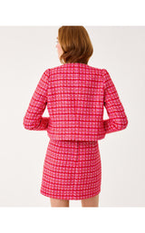 Kimia Boucle Jacket - Cranberry Red Fiesta Boucle