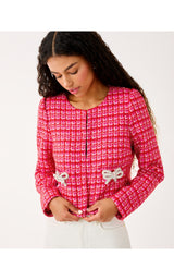 Kimia Boucle Jacket - Cranberry Red Fiesta Boucle