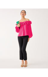 Ana Embellished Crop Flare - Noir