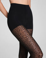 SPANXshape™ Leopard Fishnet Stockings - Very Black