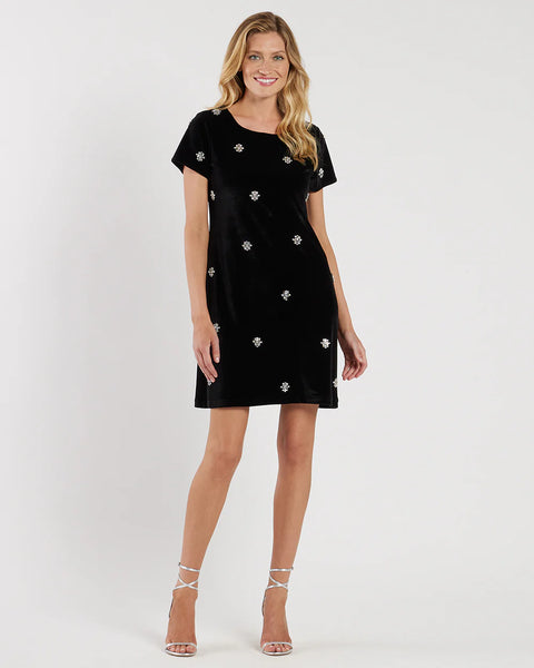 Ella Velvet Dress - Black Sparkle