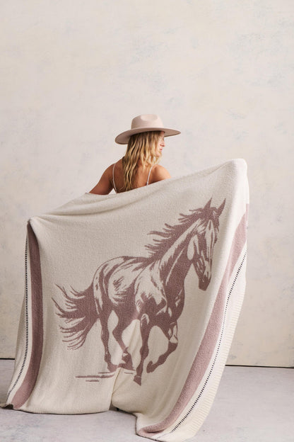 CozyChic® Stallion Throw - Cream Multi
