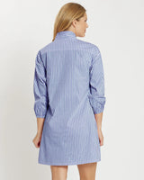 Florence Dress Cotton Shirting- Cotton Stripe French Blue