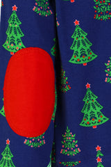 Girls Baker Quarter Snap - Navy Festive Trees