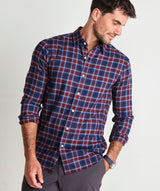 Performance Brushed Tech Twill Jethro Plaid Shirt - Crimson