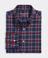 Performance Brushed Tech Twill Jethro Plaid Shirt - Crimson