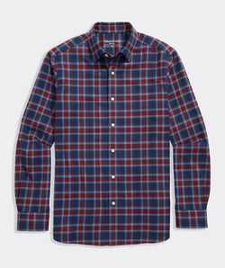 Performance Brushed Tech Twill Jethro Plaid Shirt - Crimson