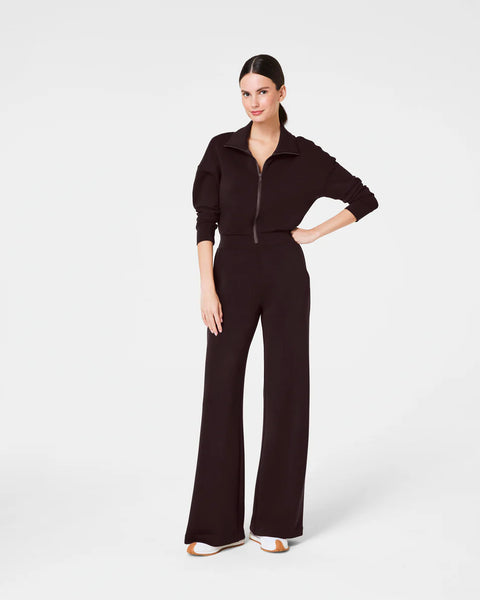 SPANX® AirEssentials Long Sleeve Wide Leg Jumpsuit - Truffle Brown