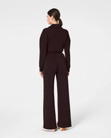 SPANX® AirEssentials Long Sleeve Wide Leg Jumpsuit - Truffle Brown