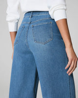SPANXshape™ EveryWear Cropped Wide Leg Jeans - Stonewashed Blue