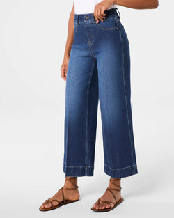 SPANXshape™ EveryWear Cropped Wide Leg Jeans - Authentic Blue
