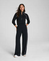 SPANX AirEssentials® Pique Half Zip Jumpsuit - Very Black - Petite Length
