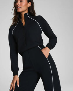SPANX AirEssentials® Pique Half Zip Jumpsuit - Very Black - Petite Length