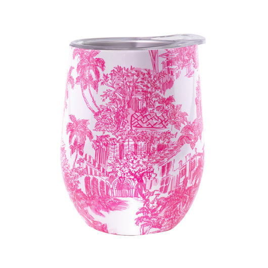 Insulated Stemless Tumbler - Palm Beach Toile