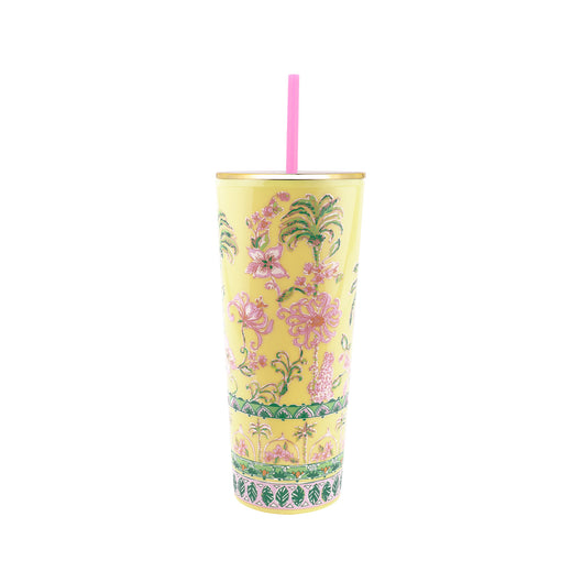 Tumbler with Straw - Tropical Oasis