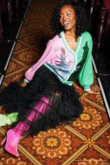 Licensed Colorblock Glinda & Elphaba Button Up Cardigan