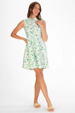 Eileen Dress - Green Botanical Toile