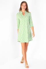 Lillian Dress in Abstract Greens